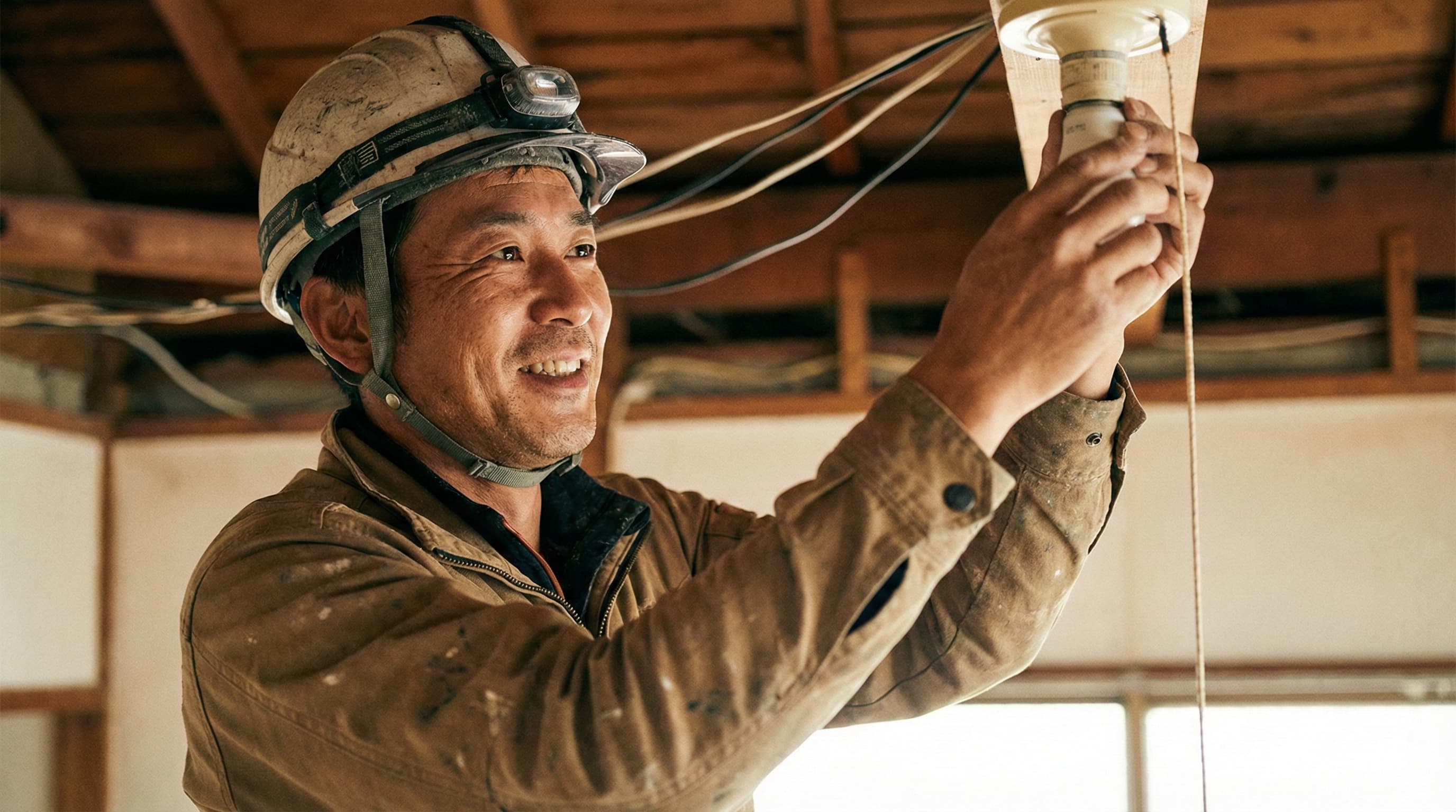 作業着姿のスタッフ
